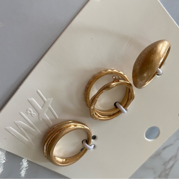 H&M SET OF 5 RINGS MATTE GOLD NEW - Picture 7 of 7